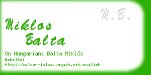 miklos balta business card